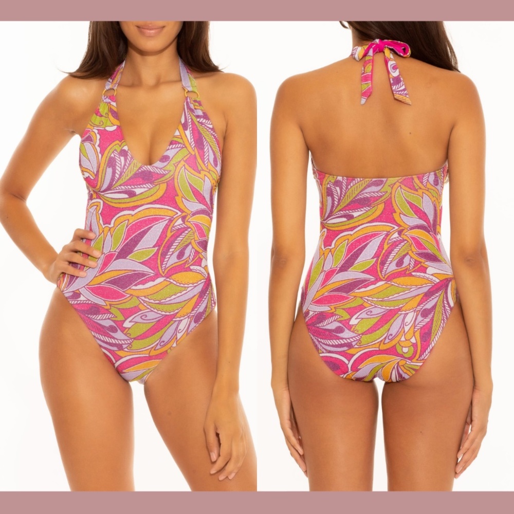 NEW Becca [ Small ] Psychedelica Nina‎ Shimmery One Piece Swimsuit